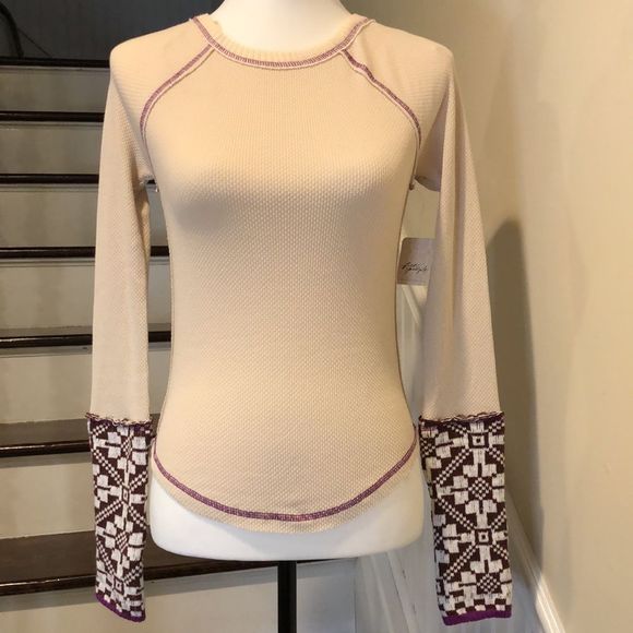 FREE PEOPLE In The Mix Oat Raspberry Reversible Thermal Sweater Knit Cuff XS NWT - Picture 13 of 13